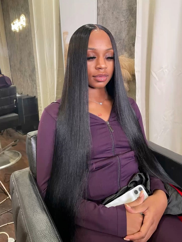 Lace Front Wig - 30 İnç Düz İnsan Saçı Peruklar