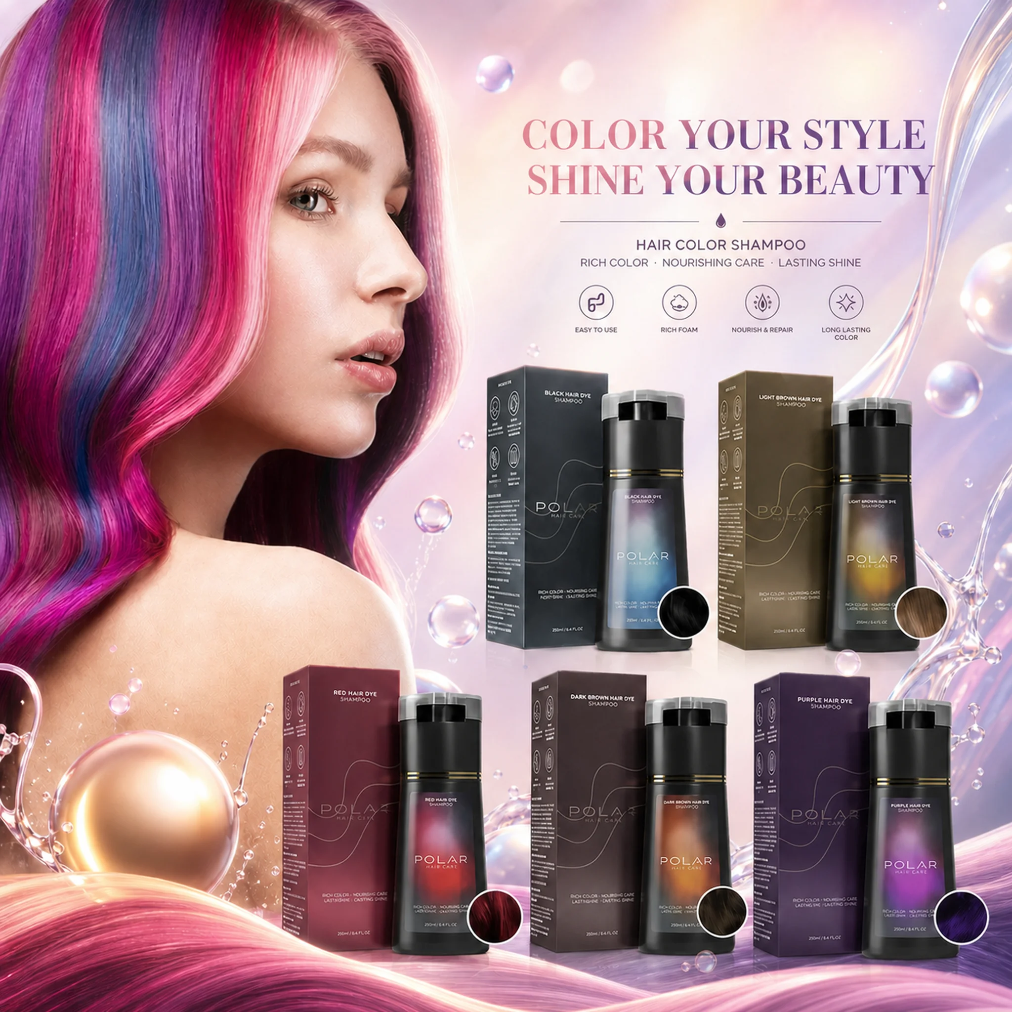 Purple Toning Shampoo - Kadın ve Erkekler İçin Beyaz Saçlar