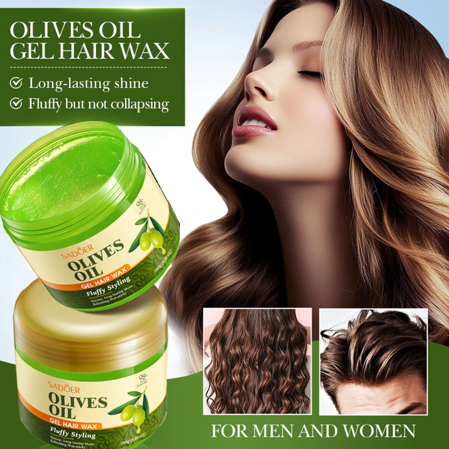 Hair Care Olive Oil - Zeytinyağlı Besleyici Şekillendirici Jel Şekillendirici Kabarık