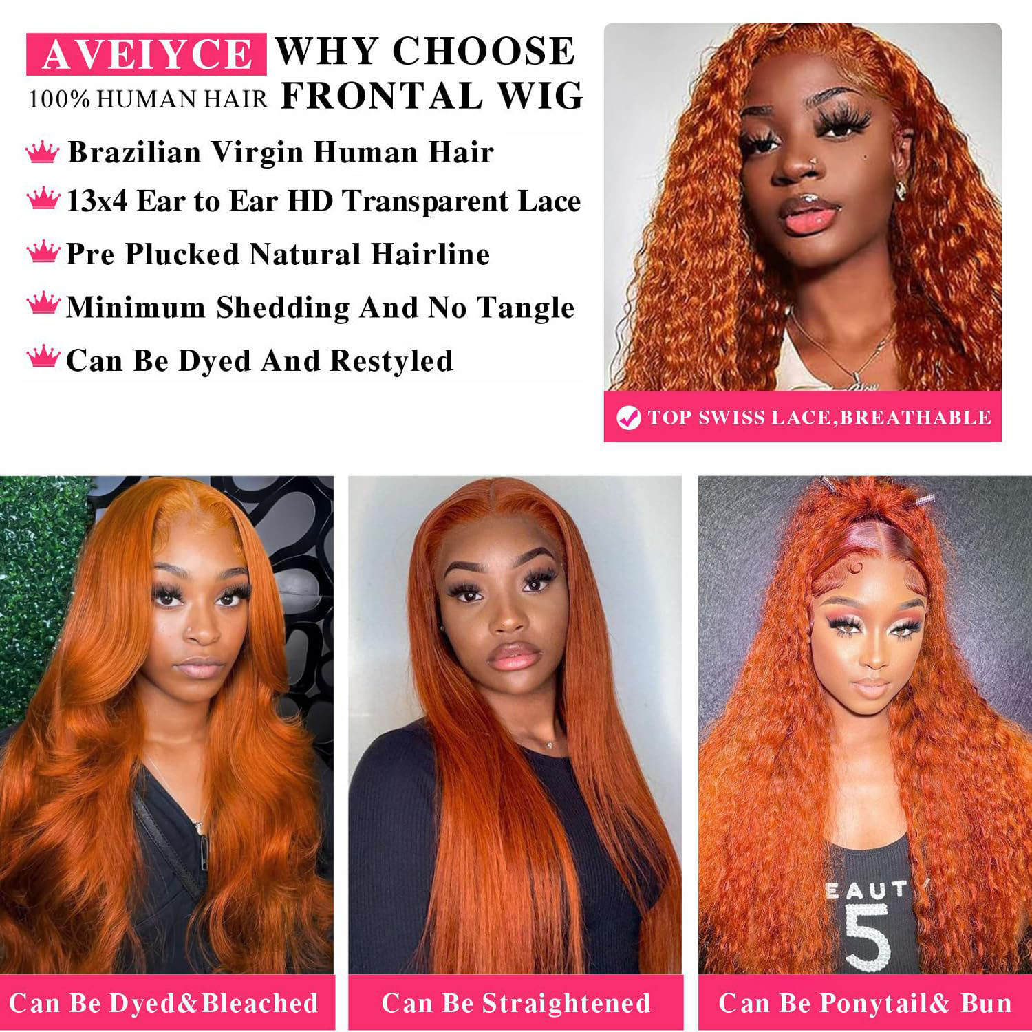 Zencefil Rengi Derin Dalgalı D - Lace Front Wig incelemesi ve fiyatı